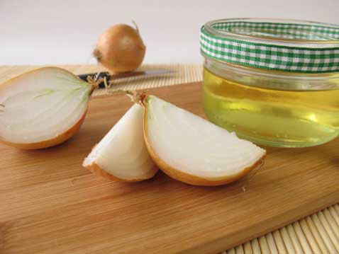 half cut onion and onion juice=